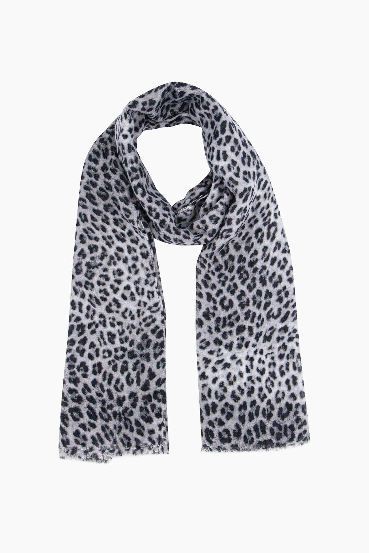 Odessa Lightweight Scarf - White, Leopard