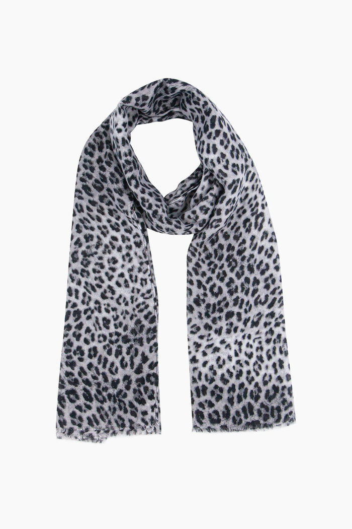 Odessa Lightweight Scarf - White, Leopard