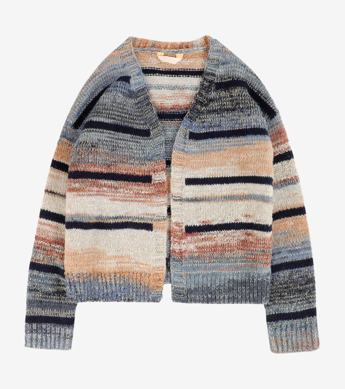 Brodie Wool Blend Cardigan - Multi/Blue, Striped
