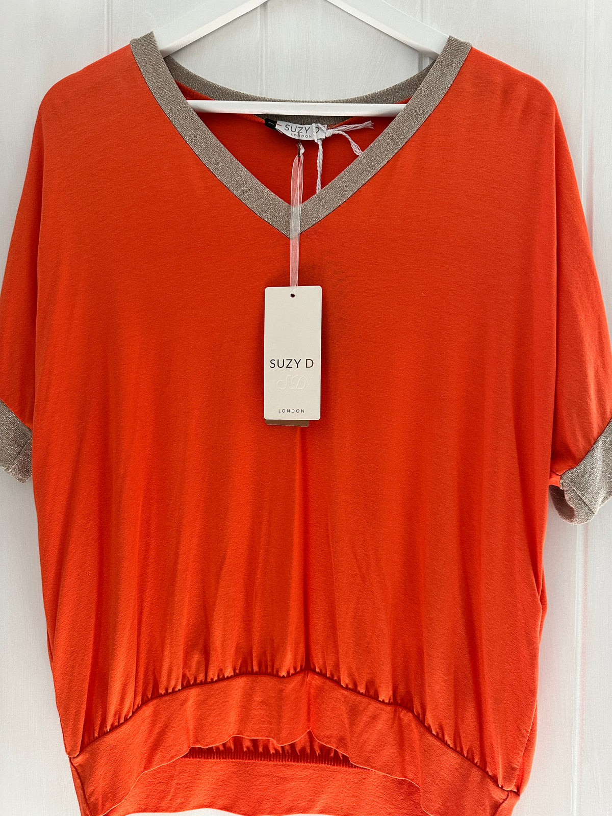 Suzy D Donna V Neck Top - Orange