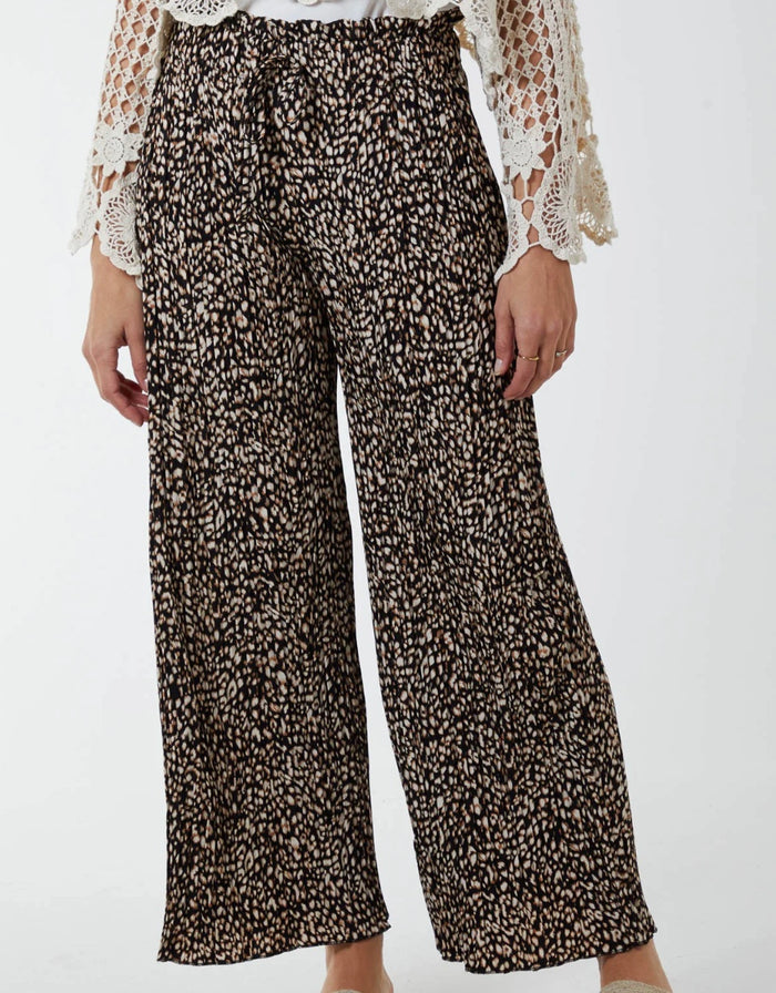 Printed Wide Leg Trousers