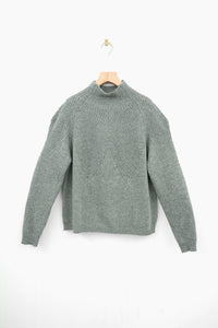 Mallory Cashmere Blend Jumper - Grey, Ribbed