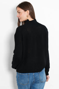 Mallory Cashmere Blend Jumper - Black, Ribbed