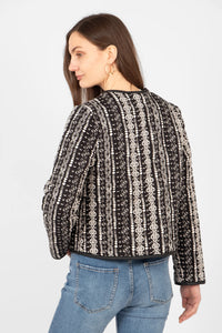 Greta Lightweight Cropped Jacket - Black, Moroccan Style