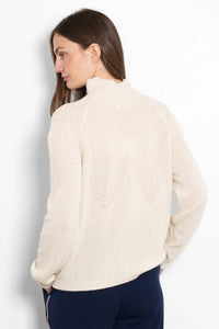 Mallory Cashmere Blend Jumper - Cream, Ribbed