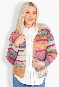 Brodie Wool Blend Cardigan - Multi/Pink, Striped