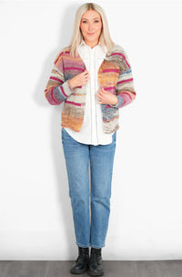 Brodie Wool Blend Cardigan - Multi/Pink, Striped