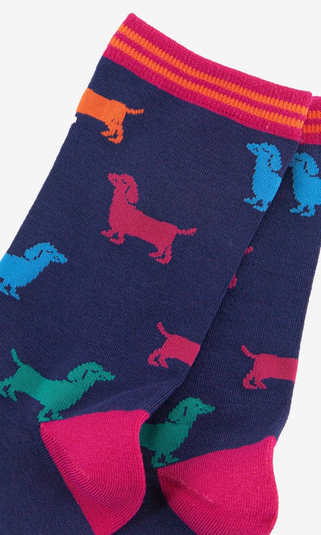Women's Bamboo Socks - Multicoloured, Sausage Dog