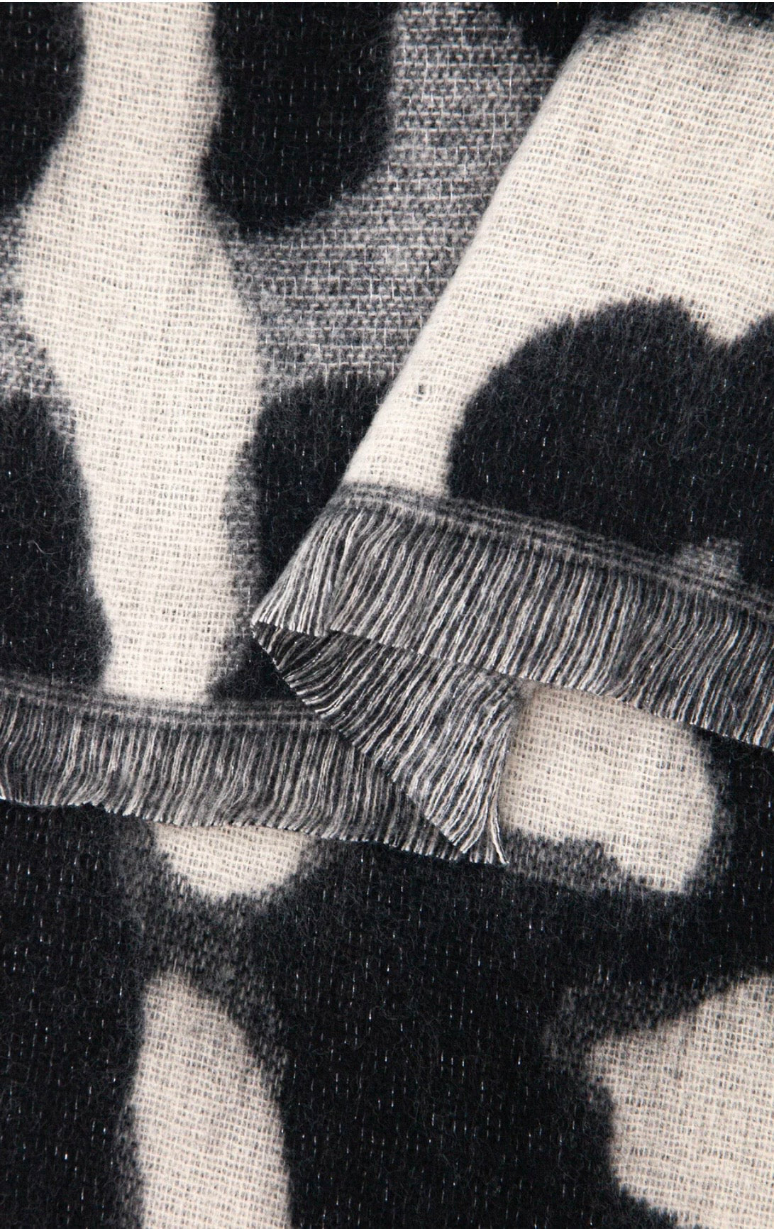 Jamie Heavyweight Scarf - Cream/Black, Leopard