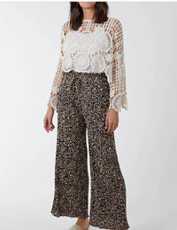 Printed Wide Leg Trousers