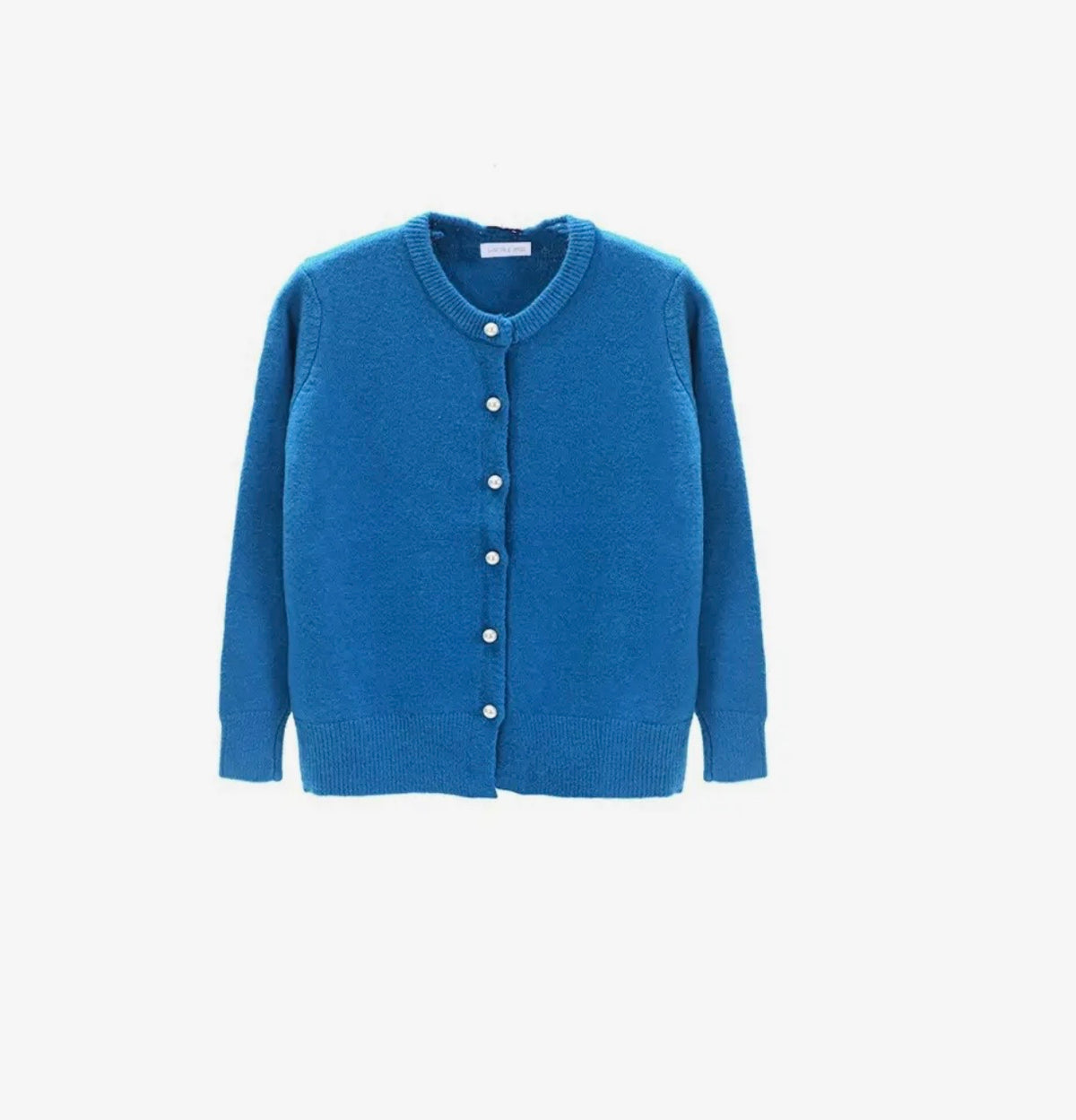 Pearl Button Cardigan - French Blue