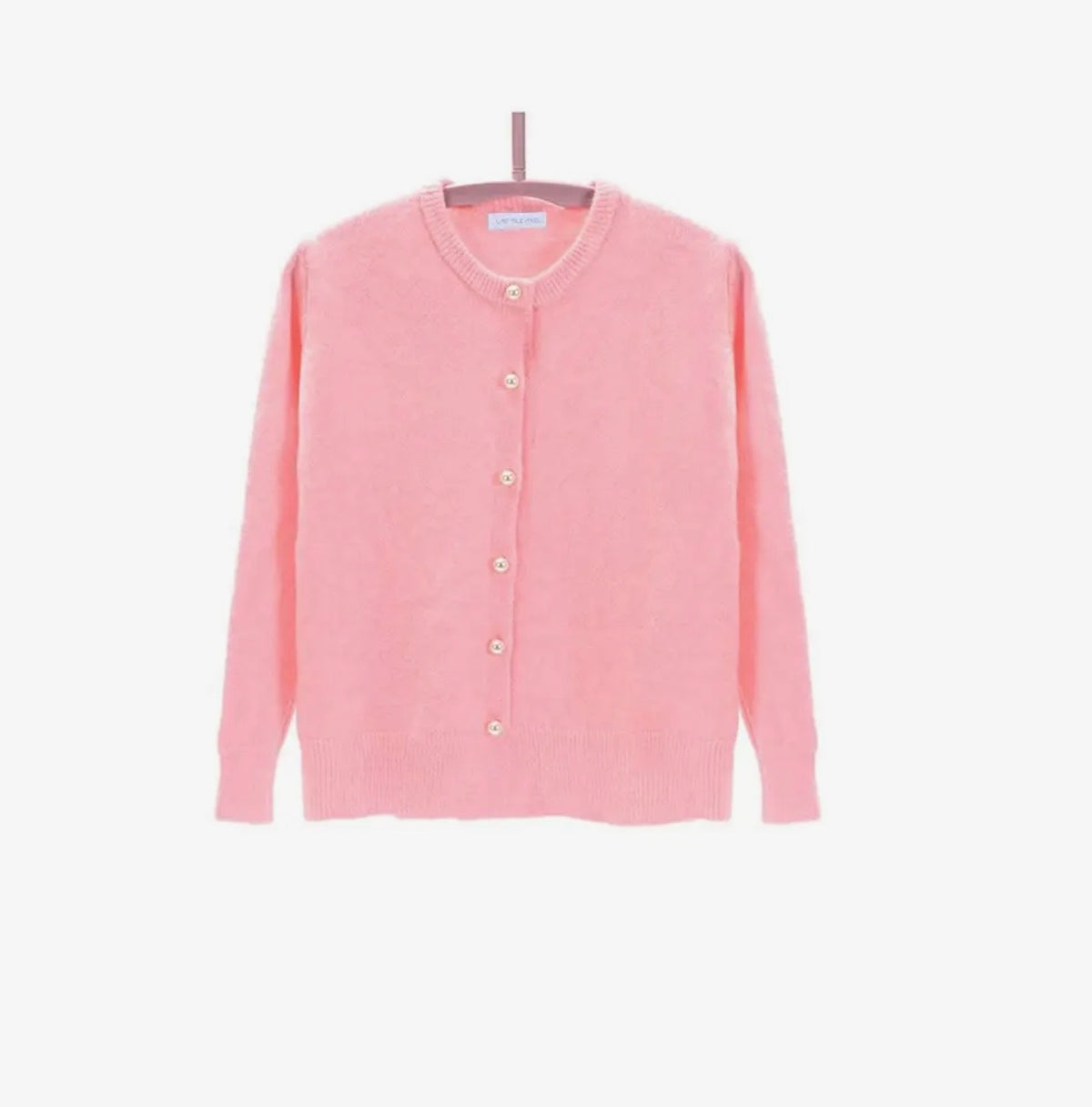 Pear Button Cardigan - Pastel Pink