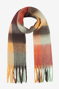 Allie Orange/Black Colourblock Square Heavyweight Scarf