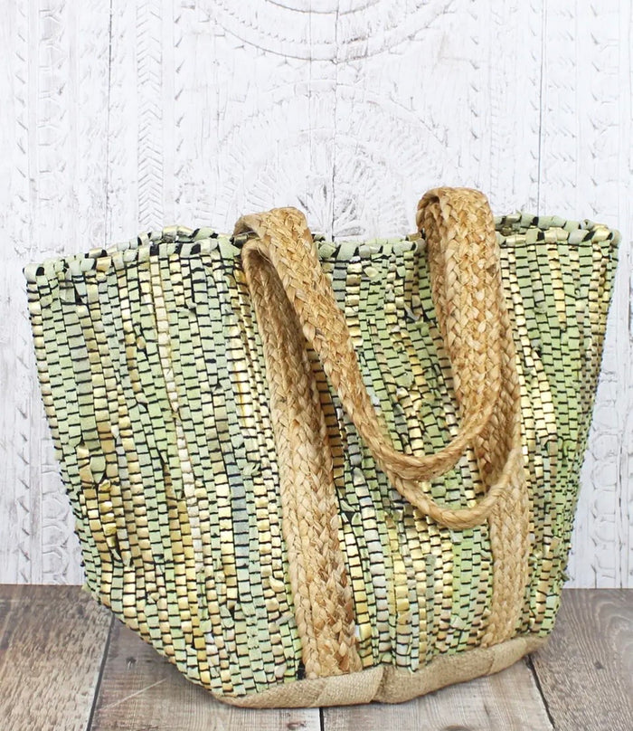 Upcycled Scrap Leather Tote Bag