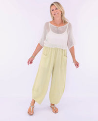 Linen and Cotton Blend Hareem Pants