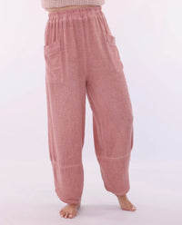 Linen and Cotton Blend Hareem Pants