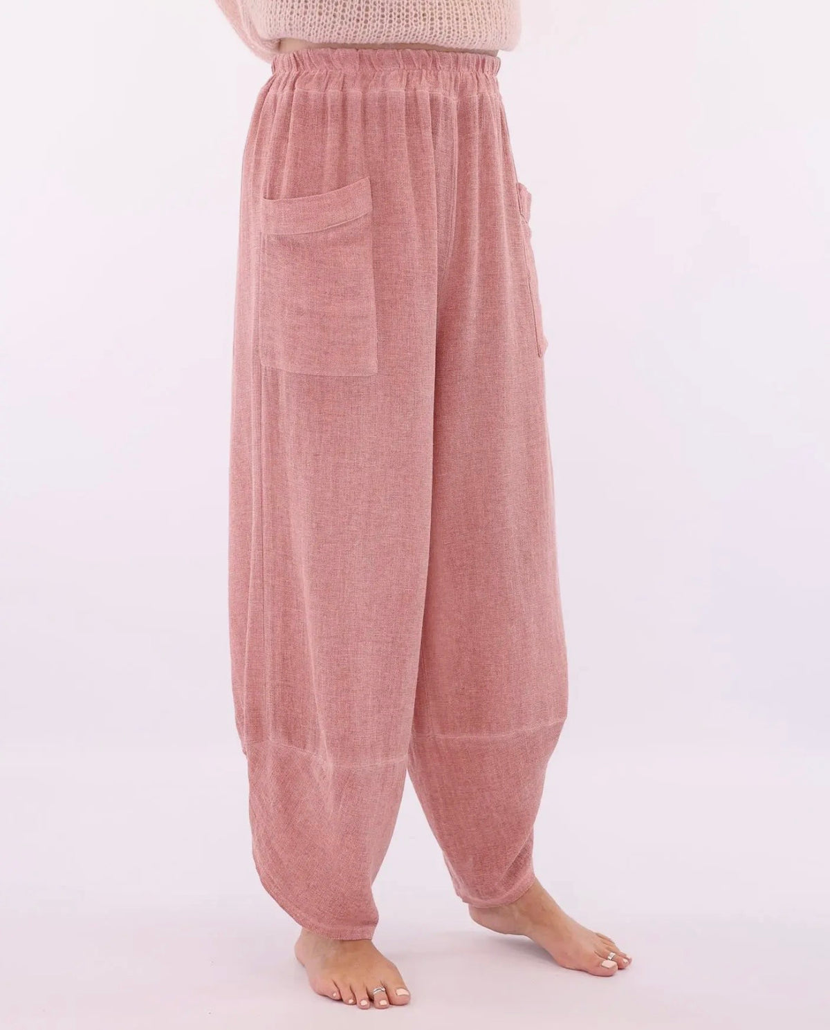 Linen and Cotton Blend Hareem Pants
