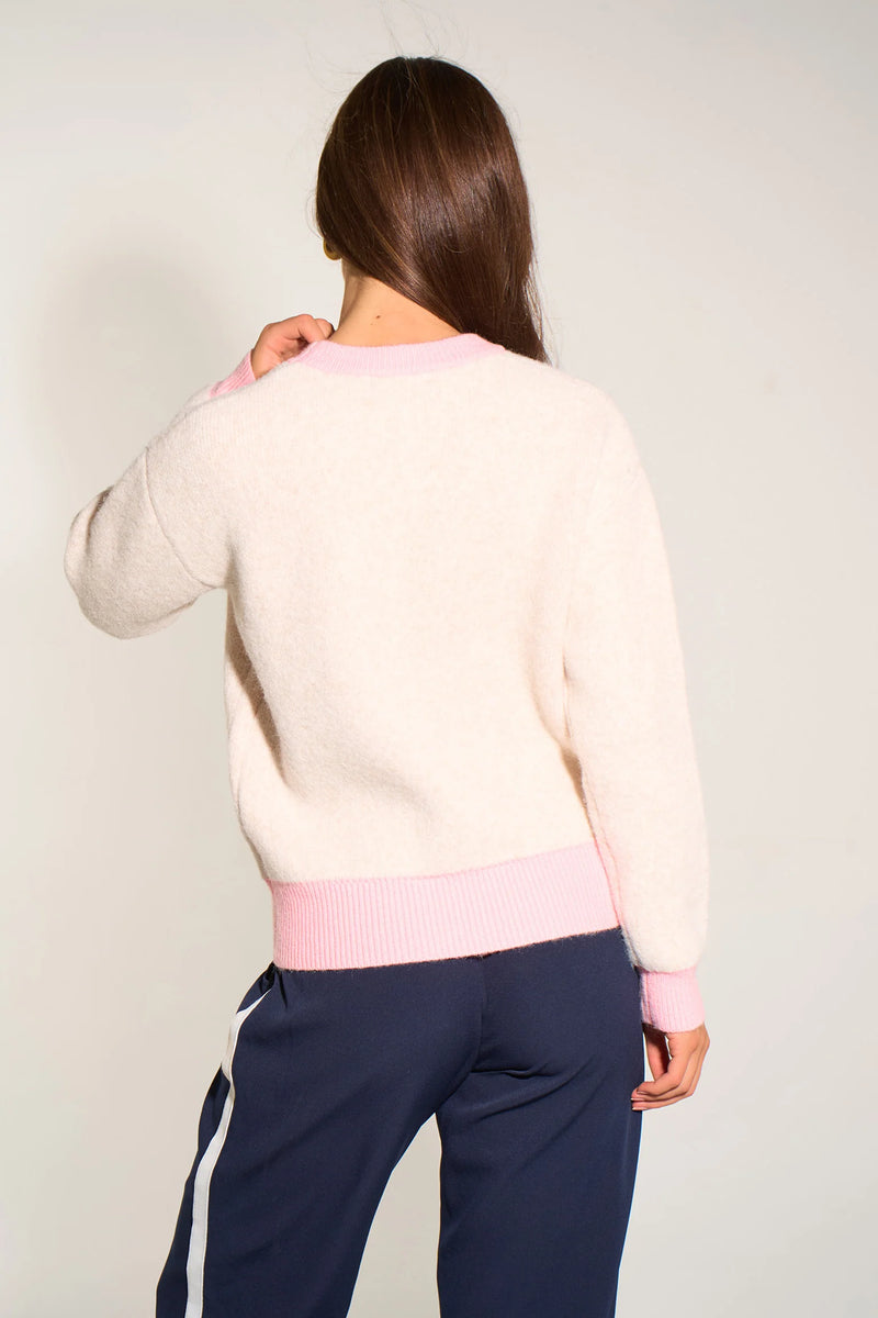 Apres Ski Jumper in Cream/Pink