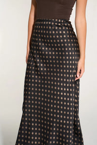 Spot Slip Skirt Black/Gold