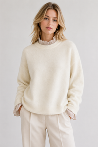 Layered-Look Frill Trim Knitted Jumper